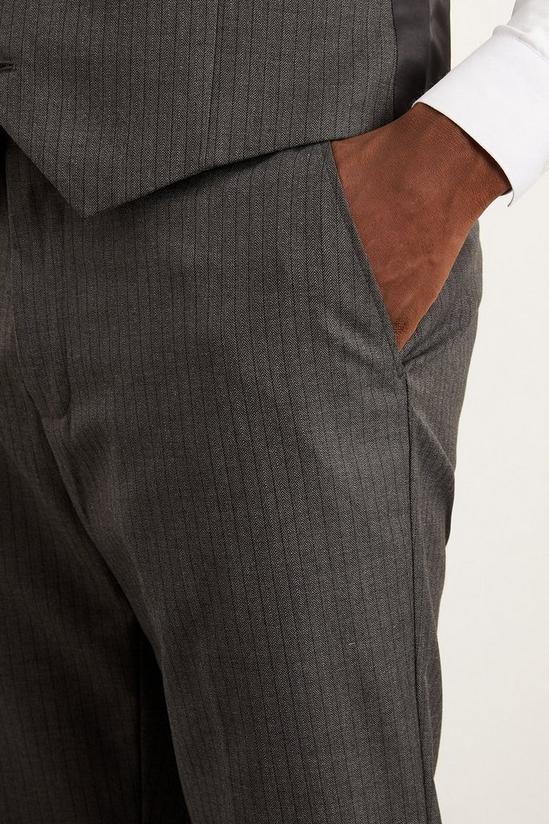 Burton Slim Fit Charcoal Herringbone Suit Trousers 4