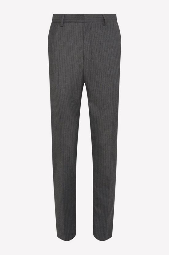 Burton Slim Fit Charcoal Herringbone Suit Trousers 5