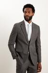 Burton Slim Fit Charcoal Herringbone Suit Jacket thumbnail 1