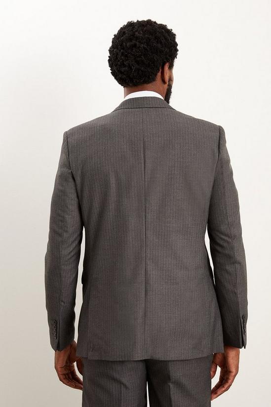 Burton Slim Fit Charcoal Herringbone Suit Jacket 3