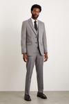 Burton Tailored Fit Grey Mini Herringbone Suit Jacket thumbnail 1