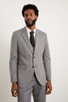 Burton Tailored Fit Grey Mini Herringbone Suit Jacket thumbnail 2