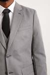 Burton Tailored Fit Grey Mini Herringbone Suit Jacket thumbnail 4