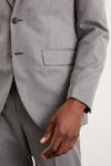 Burton Tailored Fit Grey Mini Herringbone Suit Jacket thumbnail 6