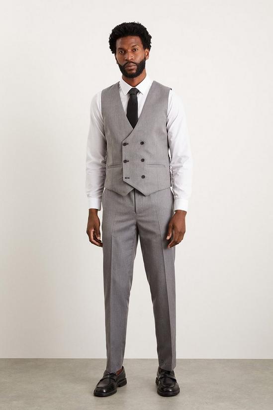 Burton Slim Fit Grey Mini Herringbone Waistcoat 1