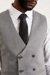 Burton Slim Fit Grey Mini Herringbone Waistcoat thumbnail 4