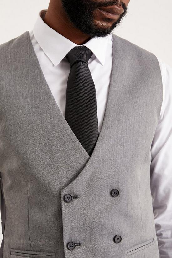 Burton Slim Fit Grey Mini Herringbone Waistcoat 4