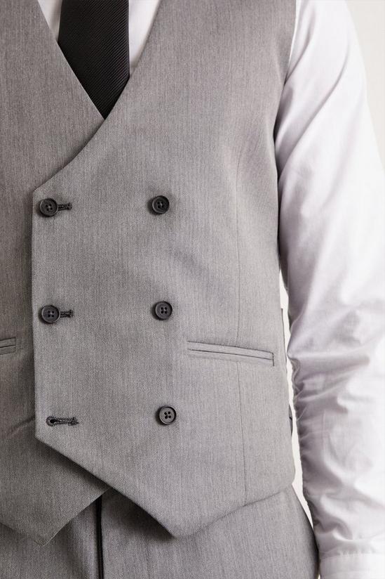 Burton Slim Fit Grey Mini Herringbone Waistcoat 5