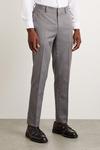 Burton Slim Fit Grey Mini Herringbone Suit Trousers thumbnail 2