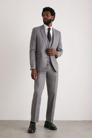 Related Product Slim Fit Grey Mini Herringbone Suit Jacket
