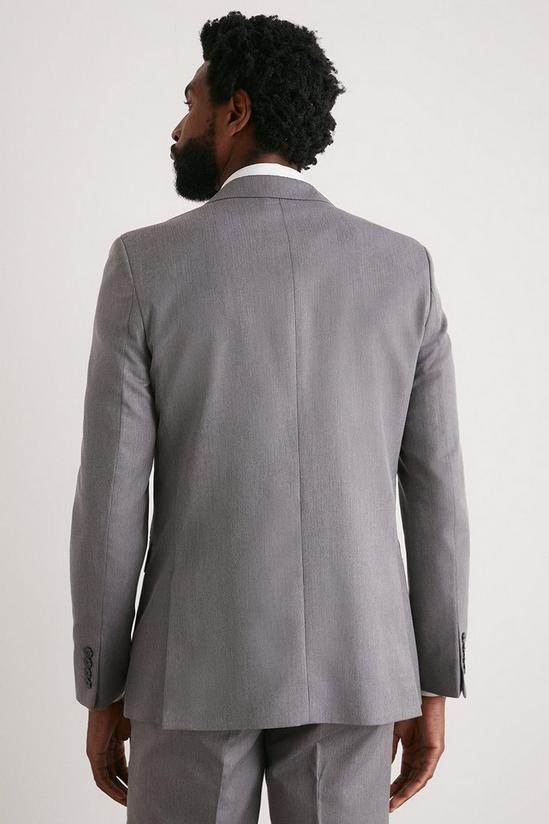 Burton Slim Fit Grey Mini Herringbone Suit Jacket 3