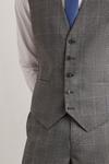 Burton Skinny Grey Blue Highlight Check Waistcoat thumbnail 2