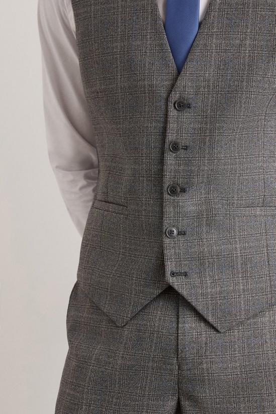 Burton Skinny Grey Blue Highlight Check Waistcoat 2