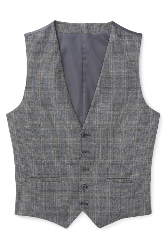 Burton Skinny Grey Blue Highlight Check Waistcoat 4