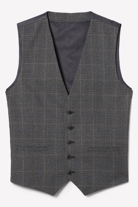 Burton Skinny Grey Blue Highlight Check Waistcoat 6