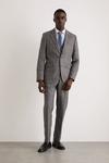 Burton Slim Grey Blue Highlight Check Suit Trousers thumbnail 1