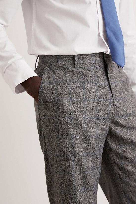 Burton Slim Grey Blue Highlight Check Suit Trousers 2