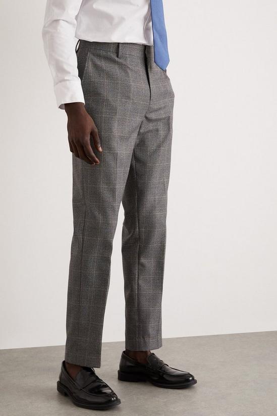 Burton Slim Grey Blue Highlight Check Suit Trousers 3