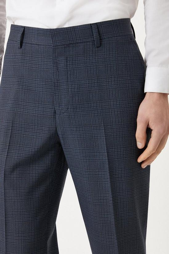 Burton Tailored Fit Navy Overcheck Suit Trousers 3