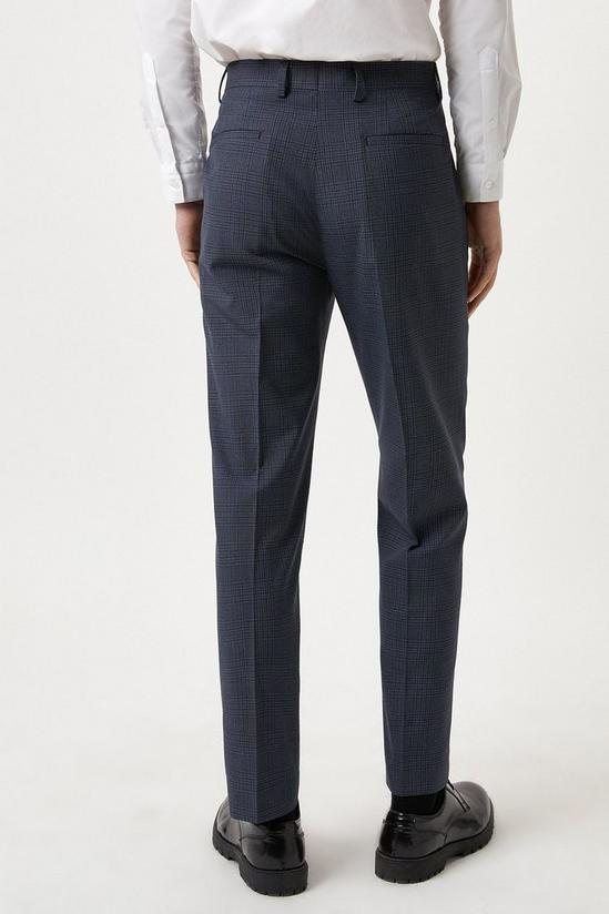 Burton Tailored Fit Navy Overcheck Suit Trousers 4