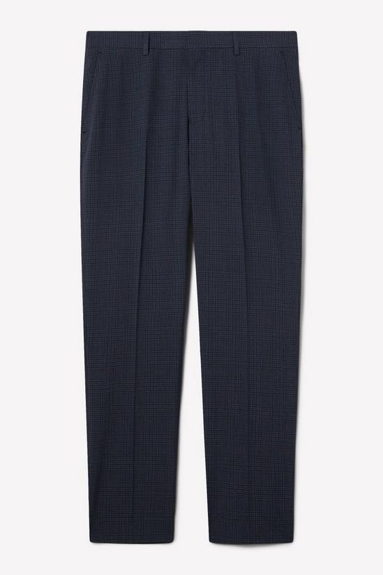 Burton Tailored Fit Navy Overcheck Suit Trousers 5