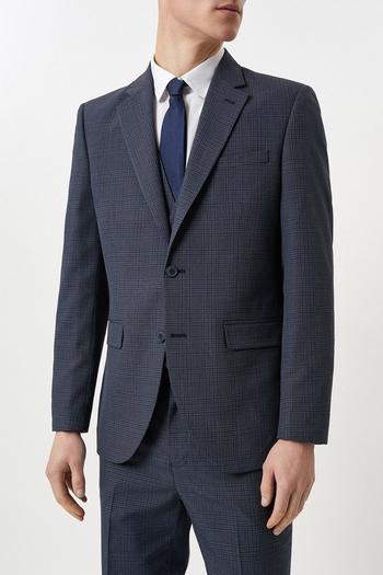 Related Product Tailored Fit Navy Overcheck Suit Jacket