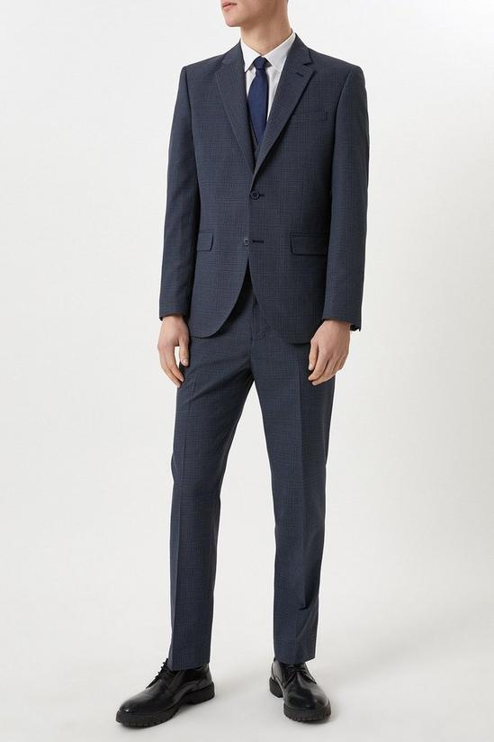 Burton Tailored Fit Navy Overcheck Suit Jacket 4