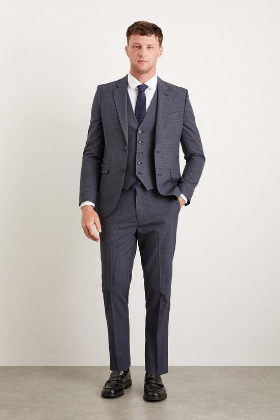 Burton Slim Fit Navy Overcheck Suit Trousers 1