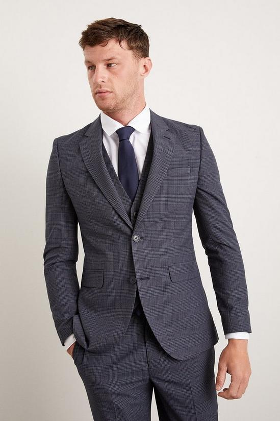 Burton Slim Fit Navy Overcheck Suit Jacket 2