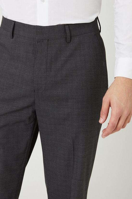 Burton Tailored Fit Charcoal Semi Plain Suit Trouser 4