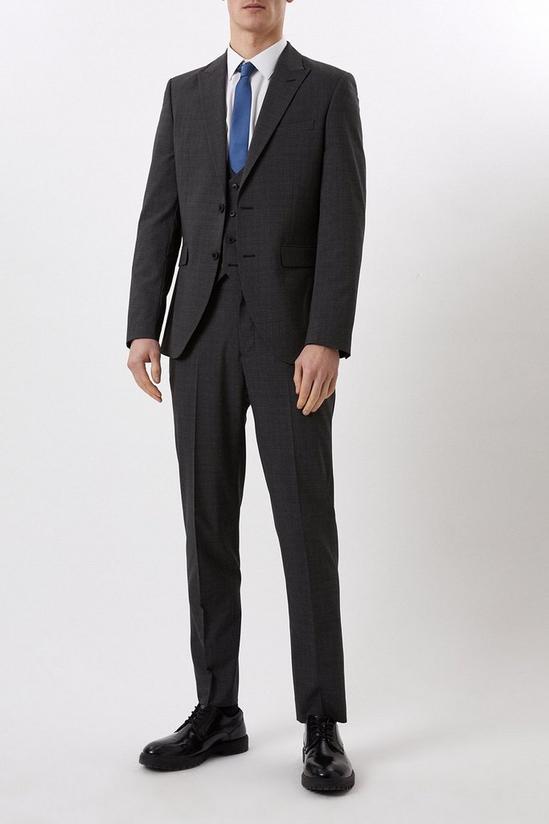 Burton Slim Fit Charcoal Semi Plain Waistcoat 2
