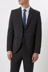 Burton Slim Fit Charcoal Semi Plain Suit Jacket thumbnail 1