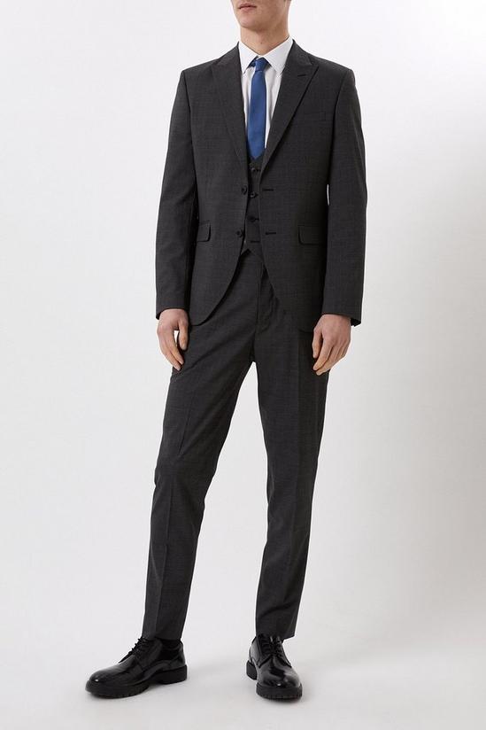 Suits | Slim Fit Charcoal Semi Plain Suit Jacket | Burton