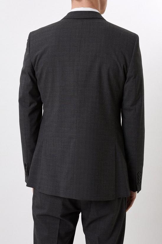 Burton Slim Fit Charcoal Semi Plain Suit Jacket 3