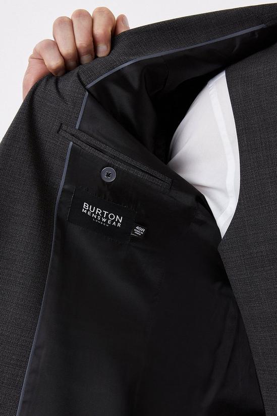 Burton Slim Fit Charcoal Semi Plain Suit Jacket 5