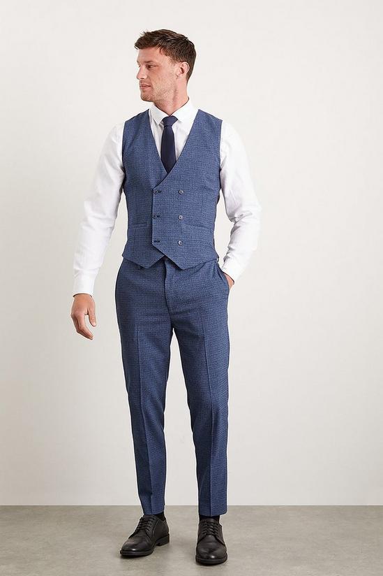 Burton Skinny Blue Semi Plain Waistcoat 2