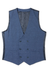 Burton Skinny Blue Semi Plain Waistcoat thumbnail 4