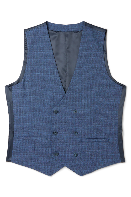 Burton Skinny Blue Semi Plain Waistcoat 4