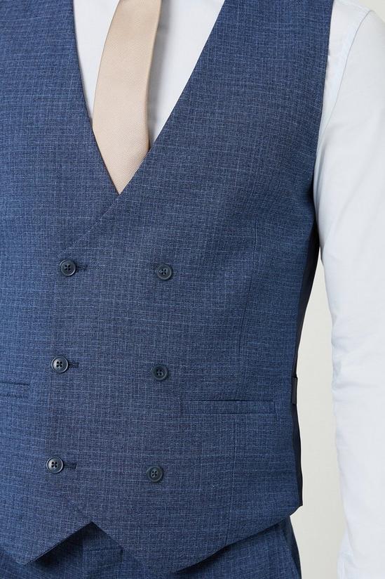 Burton Skinny Blue Semi Plain Waistcoat 5