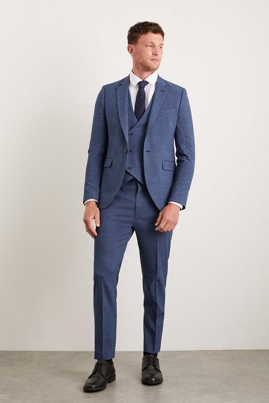Burton Skinny Fit Blue Semi Plain Suit Trousers 1