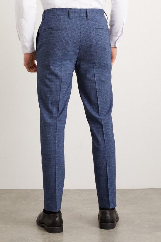 Burton Skinny Fit Blue Semi Plain Suit Trousers 3