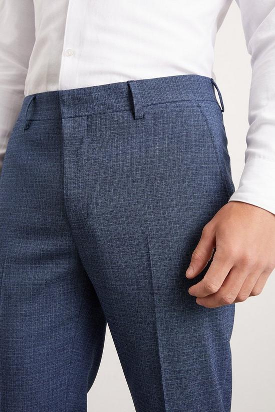 Burton Skinny Fit Blue Semi Plain Suit Trousers 5