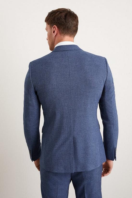 Burton Skinny Fit Blue Semi Plain Suit Jacket 3