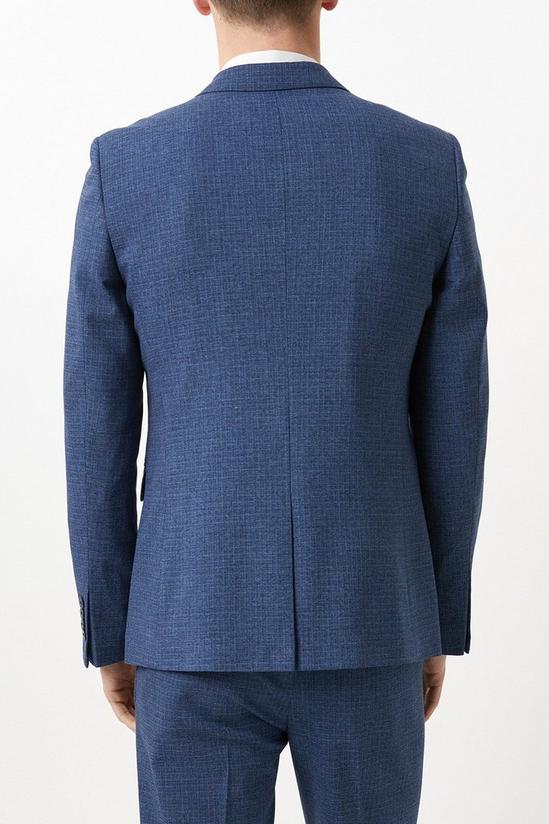 Burton Skinny Fit Blue Semi Plain Suit Jacket 4