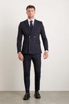 Burton Skinny Fit Db Navy Fine Stripe Suit Jacket thumbnail 1