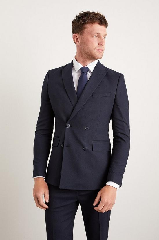 Burton Skinny Fit Db Navy Fine Stripe Suit Jacket 2