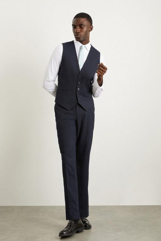 Burton Slim Fit Navy Fine Stripe Waistcoat 1