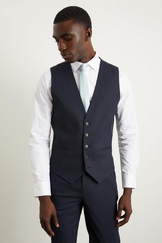 Burton Slim Fit Navy Fine Stripe Waistcoat 2