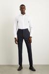 Burton Slim Fit Navy Fine Stripe Trousers thumbnail 1