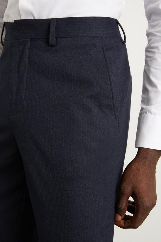 Burton Slim Fit Navy Fine Stripe Trousers 2